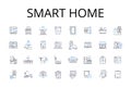 Smart home line icons collection. Digital living, Intelligent dwelling, Automated abode, Connected house, Hi-tech