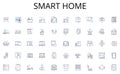 Smart home line icons collection. Painting, Sculpting, Drawing, Sketching, Pottery, Calligraphy, Sewing vector and