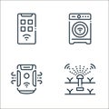 smart home line icons. linear set. quality vector line set such as smart, air purifier, smart washing machine