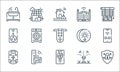 smart home line icons. linear set. quality vector line set such as security system, fingerprint scan, smart speaker, smart, key Royalty Free Stock Photo