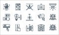 smart home line icons. linear set. quality vector line set such as water control, gate, air conditioner, garage, brightness, smart Royalty Free Stock Photo