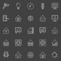 Smart home linear icons