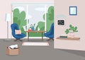 Smart home management panel flat color vector illustration