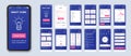 Smart home mobile app interface vector templates set. Remote temperature control. Web page design layout. Pack of UI, UX, GUI Royalty Free Stock Photo