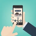 Smart home.mobile app smart home,concept vector illustrarion , smart house technology