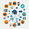 Smart Home Network Diagram Icons Royalty Free Stock Photo