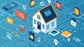 Smart Home Network Security Illustration Royalty Free Stock Photo