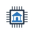 smart home processor icon - microchip icon