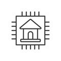 smart home processor icon - microchip icon