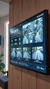 Smart home security display with multiple camera feeds Royalty Free Stock Photo