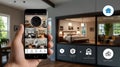 Smart home security system with AI-driven camera surveillance Royalty Free Stock Photo