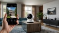 Smart home security system with AI-driven camera surveillance Royalty Free Stock Photo