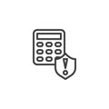 Smart home security system alert line icon Royalty Free Stock Photo