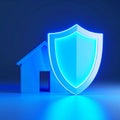 Smart Home Security System with Digital Shield Royalty Free Stock Photo