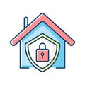 Smart home security system RGB color icon Royalty Free Stock Photo