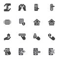 Smart home security system vector icons set Royalty Free Stock Photo