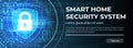 Smart Home Security System - Web Banner Template. Royalty Free Stock Photo