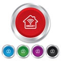 Smart home sign icon. Smart house button.