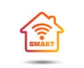 Smart home sign icon. Smart house button.