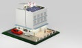 smart home solar photovoltaic home energy saving ecosystem solar home system solar energy 3d illustration