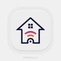 Smart home solutions vector logo design idea. Royalty Free Stock Photo