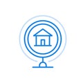 Smart home symbol vector line icon. Modern online technologies with concept of full automation.