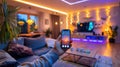 a smart home system with automated lighting and temperature controls