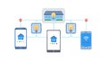 Smart Home System Controlling Connected Devices, vector design Generative AI Royalty Free Stock Photo