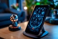 A smart home system of the future, where AI integrates cybersecurity and physical security, protecting the home from both digital