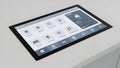 Smart Home Tablet Interface Lighting, Security, Weather, Entertainment Control Royalty Free Stock Photo