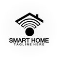 Smart Home Tech  signal wifi wireless Logo Vector design template Royalty Free Stock Photo
