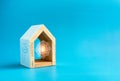 Smart home technology concept. Virtual circular futuristic interface smart home digital management.