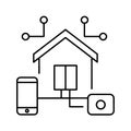 Smart Home Technology Connected Devices and Mobile Control Royalty Free Stock Photo