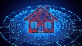 Smart Home Technology: Digital House in a Network Royalty Free Stock Photo