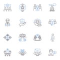 Smart home technology line icons collection. Automation, Integration, Control, Efficiency, Connected, Security, Comfort