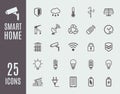 Smart home thin line icon set. Automation control systems. Vector illustration