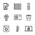 Smart home utilities security control icons Royalty Free Stock Photo