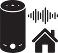 Smart home vector concept digital voice assistant with voice recognition and home automation Royalty Free Stock Photo