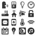 Smart Home and Voice Control Icons Set. Vector