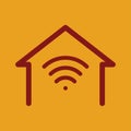 Smart home wifi icon, wifi in home, work from home, vector, illustration