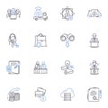 Smart homes line icons collection. Automation, Efficiency, Connectivity, Security, Convenience, Interoperability