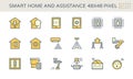 Smart home system vector icon design. 48x48 pixel perfect and editable stroke. Royalty Free Stock Photo