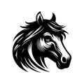 Horse head silhouette vector illustration on design white background Royalty Free Stock Photo