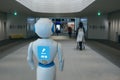 smart hotel in hospitality industry 4.0 concept, the receptionist robot robot assistant in lobby of hotel or airports always w