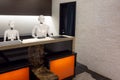 smart hotel in hospitality industry 4.0 concept, the receptionist robot robot assistant in lobby of hotel or airports always w