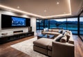A smart house with an automated home dance studio system.