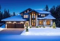 A smart house with an automated snow removal system.