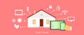 Smart House Concept Icon Flat Design Royalty Free Stock Photo
