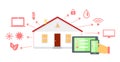 Smart House Concept Icon Flat Design Royalty Free Stock Photo