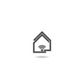 Smart house icon with shadow Royalty Free Stock Photo